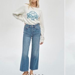 Denim Forum Farrah High Rise Wide Leg Jeans
